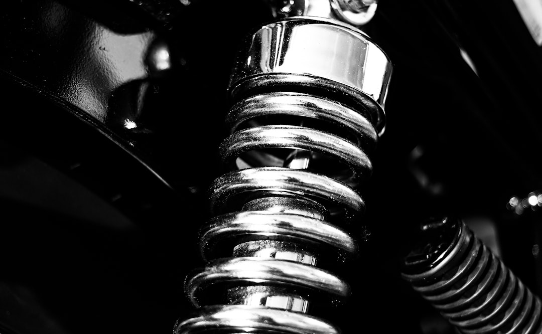 motorbike suspension black and white
